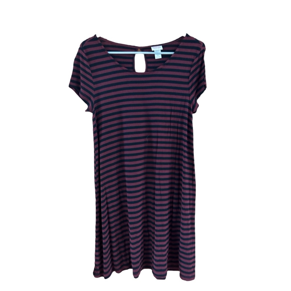Mossimo Supply Co Dress Small Burgundy and Black Striped